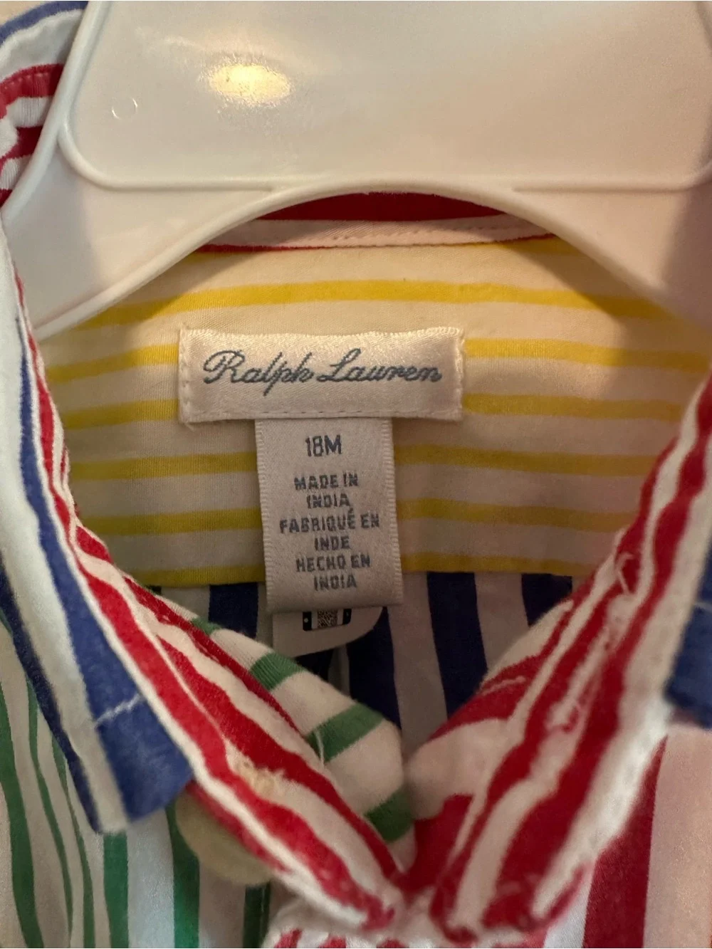 Ralph Lauren Multistripe Button-Down Shirt in Red, Green & Blue